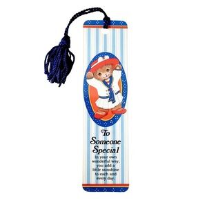 Vintage 80s "To Someone Special" Bookmark Nautical Bear Cat- Antioch 1987 H-1043